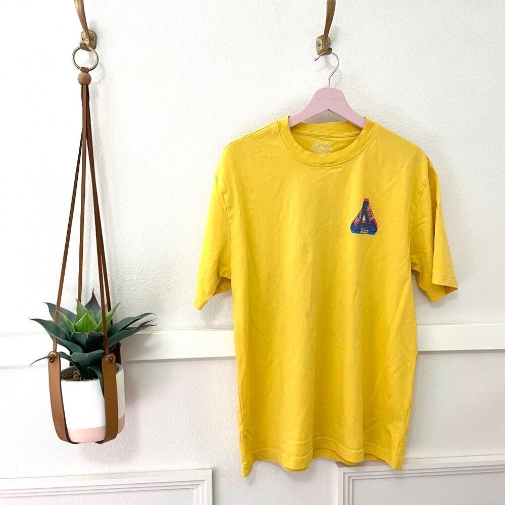 Palace Tri-Ferg Colour Blur Yellow Short Sleeve Graphic Tee Size L
